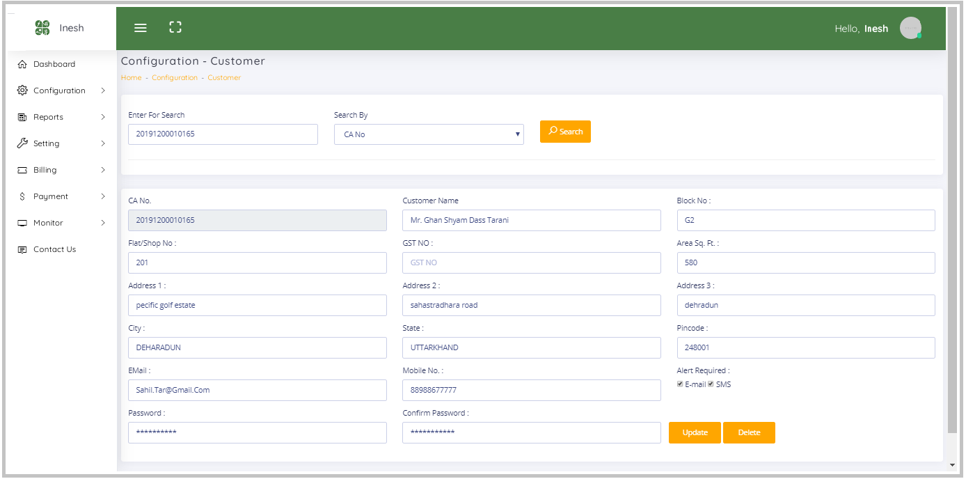 Smart Energy Meter head-end-system-Client-Config Prepaid / Postpaid